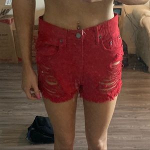 Carmar red denim shorts never worn!!